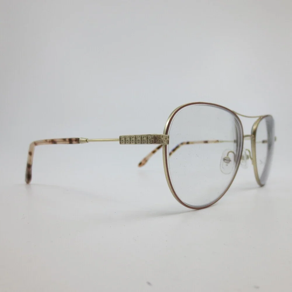 BCBGMAXAZRIA Callie Rose Aviator Eyeglasses Gold Rose Tortoise 54 17 135